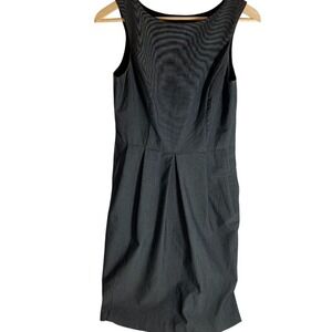 Eva Franco Charcoal Grey Sleeveless Sheath Dress with Pockets Size 2